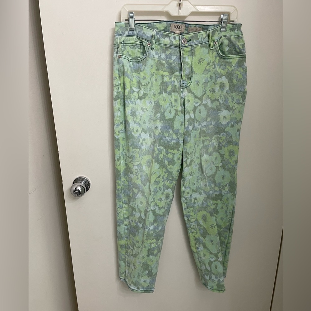 LOGO Lori Goldstein cropped floral print jeans